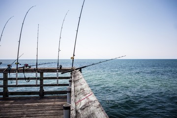 Fotobehang Pier Vissteiger Oak Island North Carolina  © digidreamgrafix