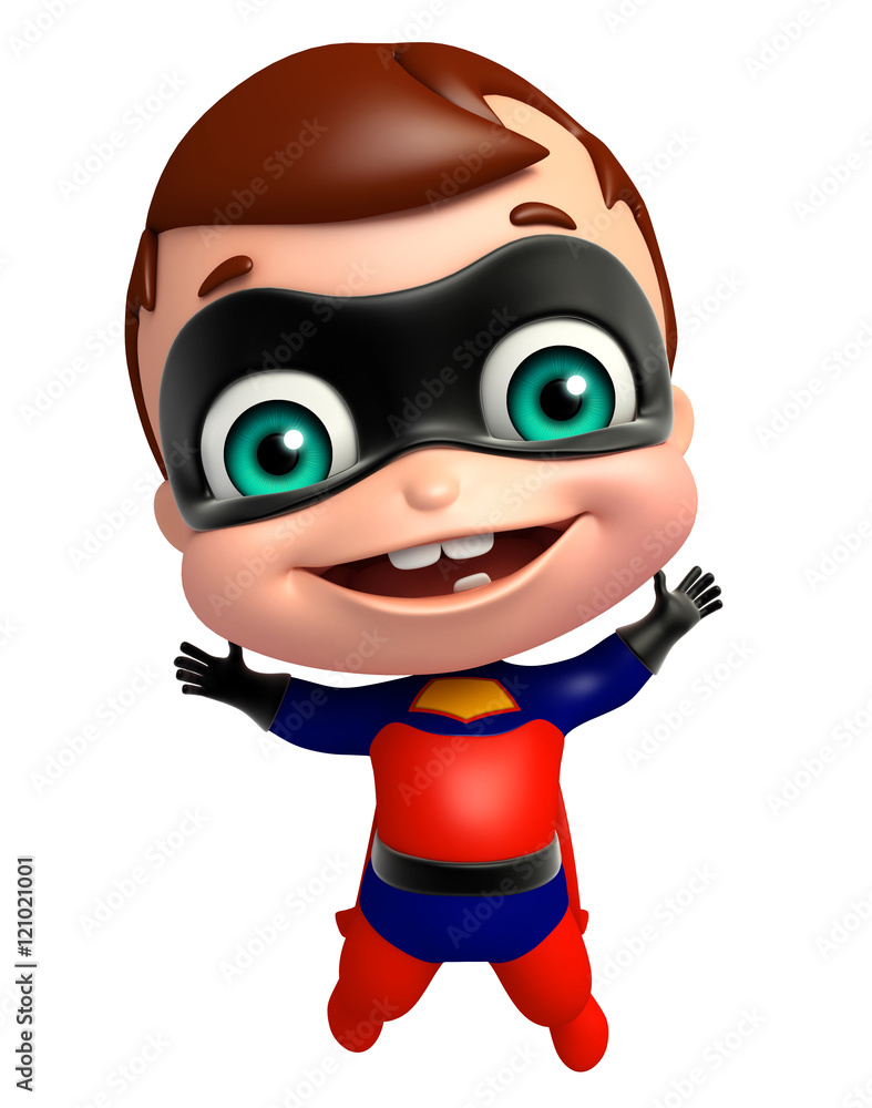 cute superbaby with Jumping pose