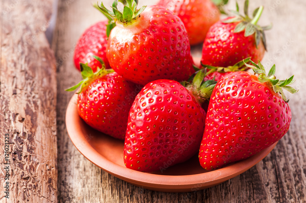 fresh ripe red strawberries