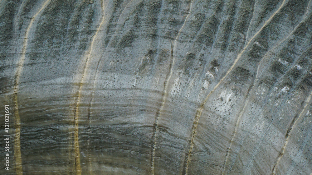 Fototapeta premium YAMAL PENINSULA, RUSSIA - JUNE 18, 2015: Expedition to the giant funnel of unknown origin. The crater wall from the permafrost.