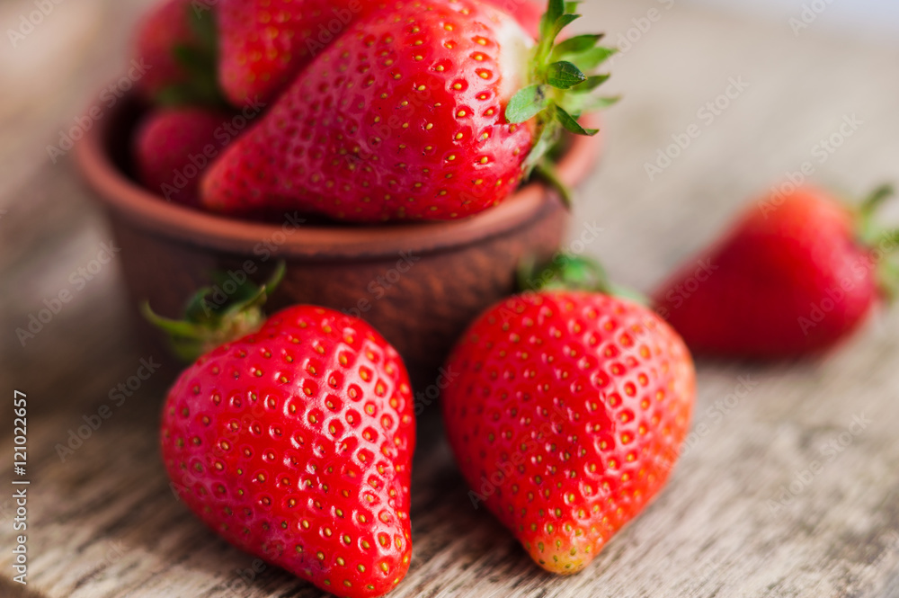 fresh ripe red strawberries