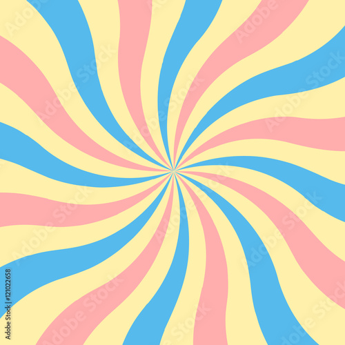Retro sunburst background, Retro background inspired by 60s, candy colors