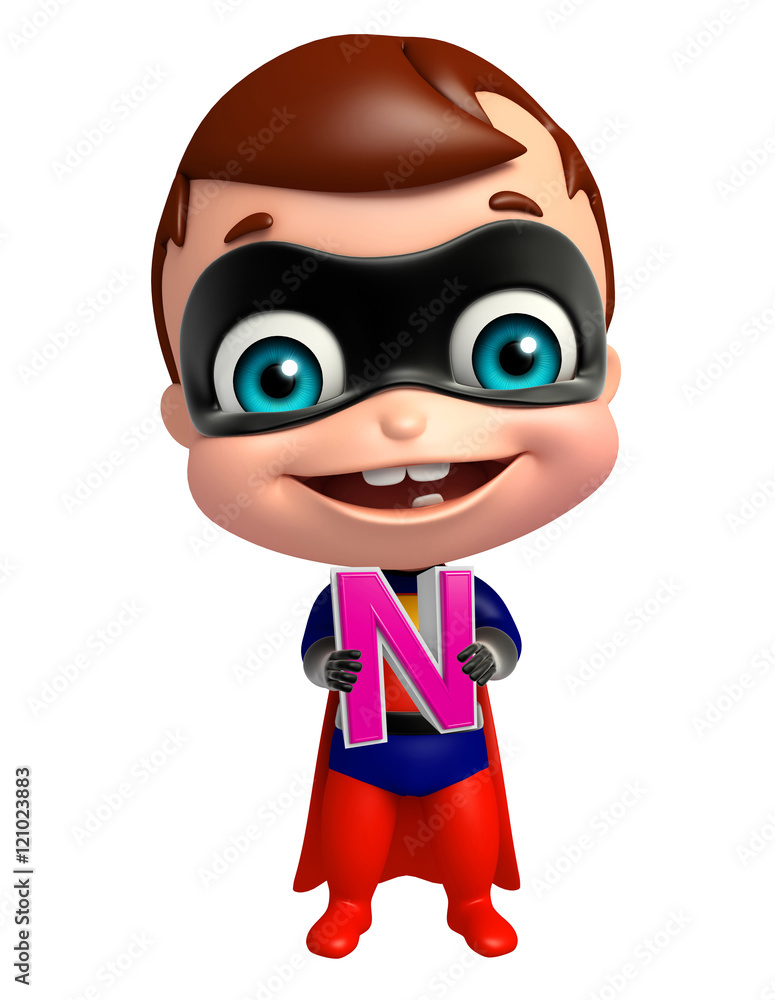 cute superbaby with N alphabate