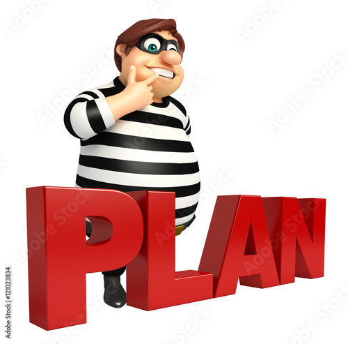 Thief with Plan sign