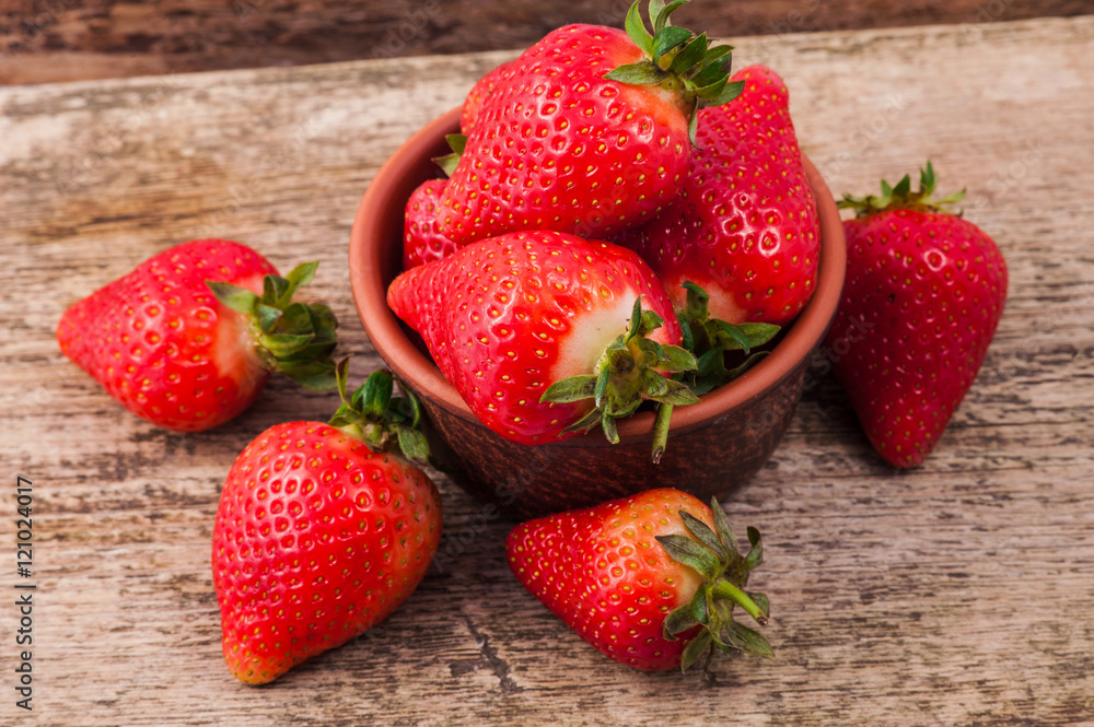 fresh ripe red strawberries