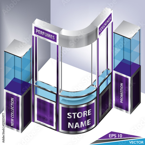 Promotional Perfumes Exhibition Kiosk Booth