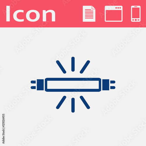 fluorescent lamp vector icon