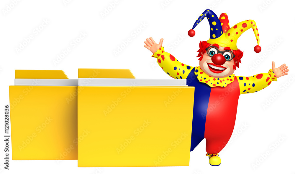 Naklejka premium Clown with Folder