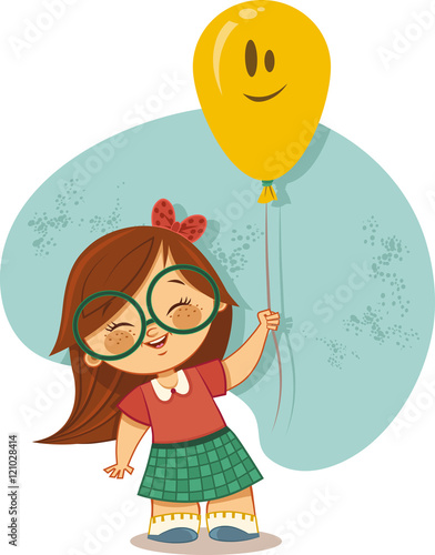 Happy girl with her balloon