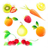 Obst und Gemüse-Set Aquarell