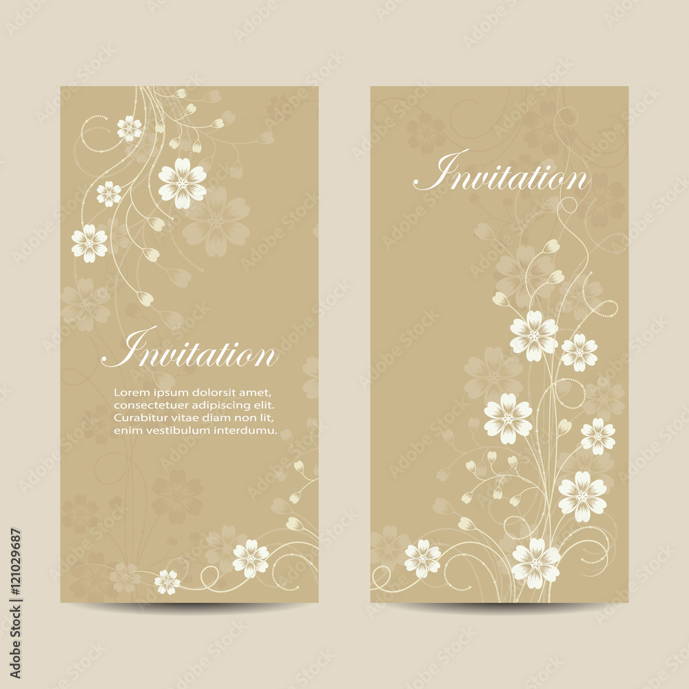 Fototapeta premium Set of vertical banners with flowers