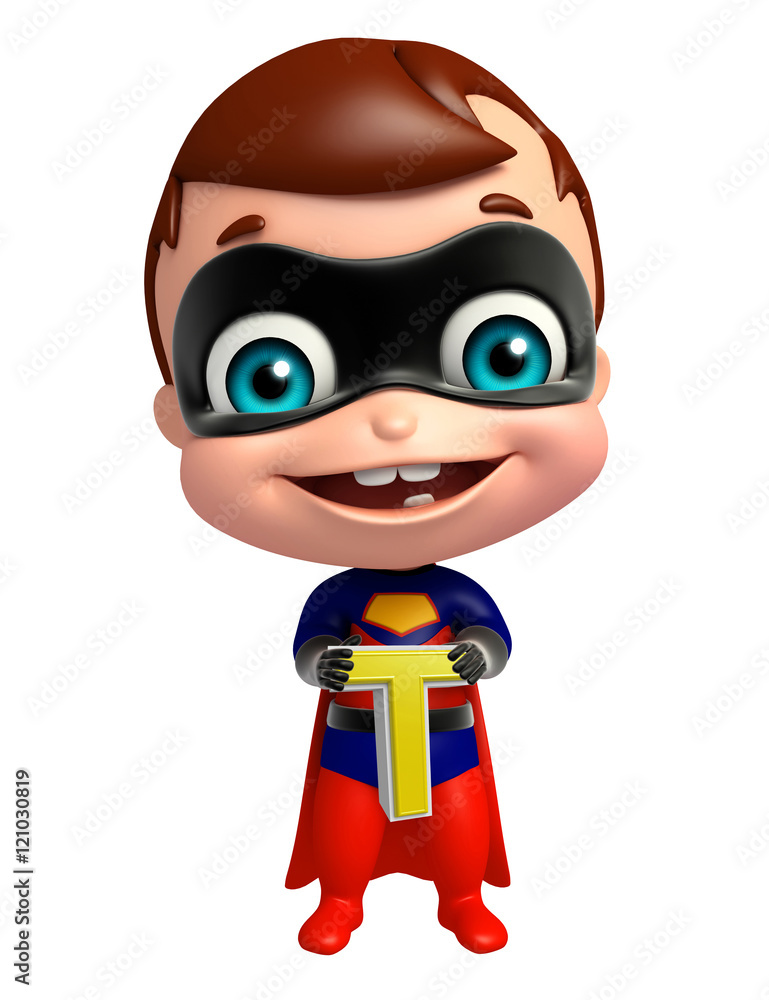 cute superbaby with T alphabate