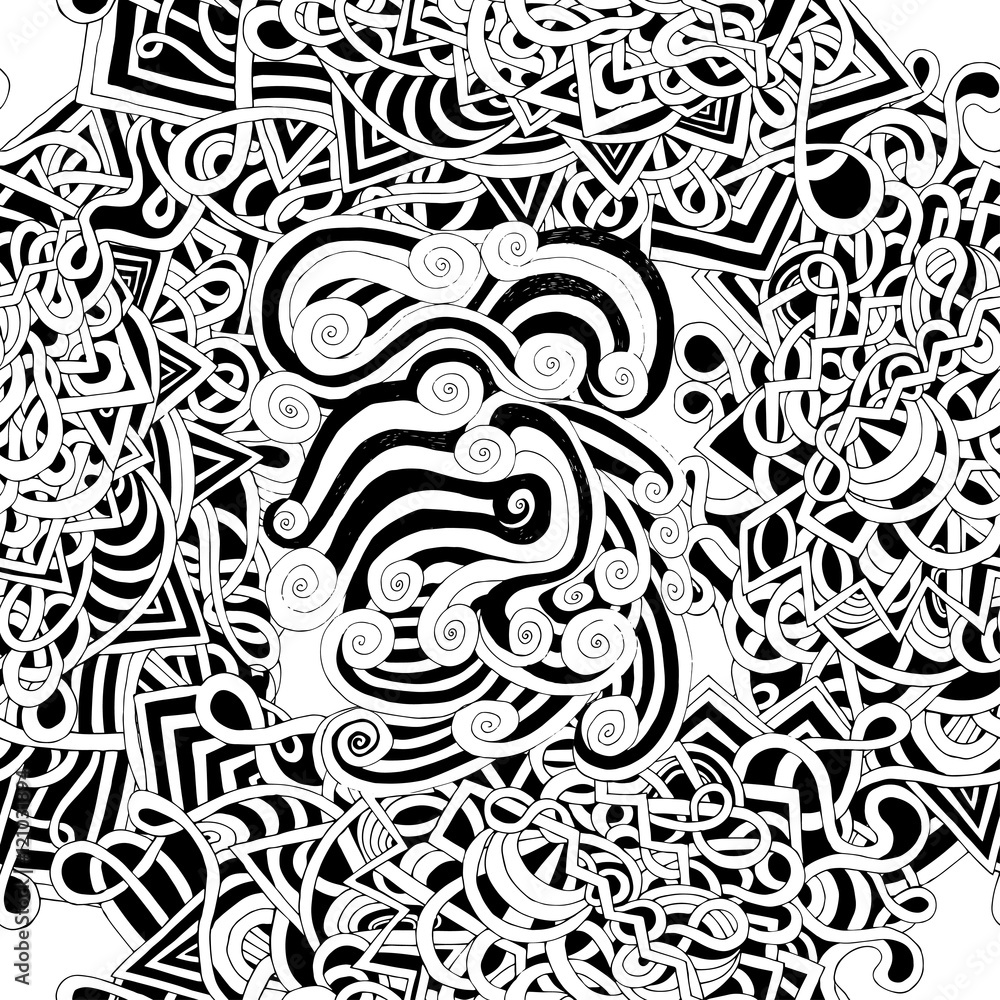 Seamless monochrome pattern Seamless monochrome pattern