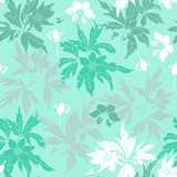 Seamless pattern mint color with the May flowers