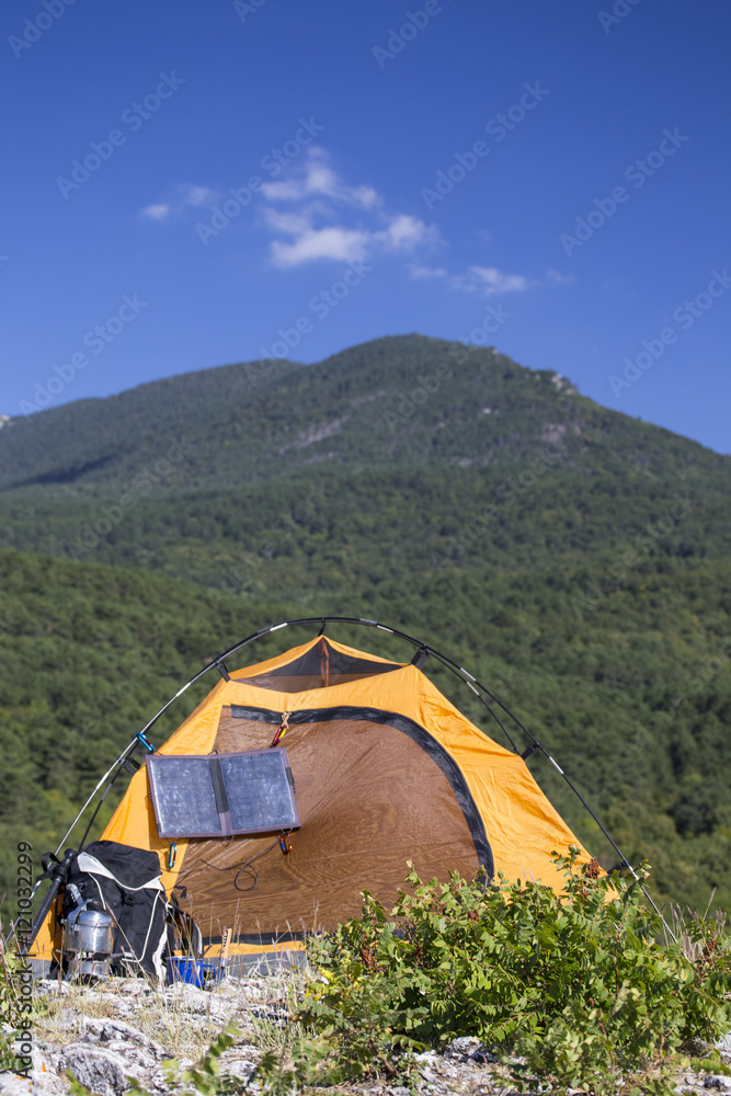 Camping on the mountain top.