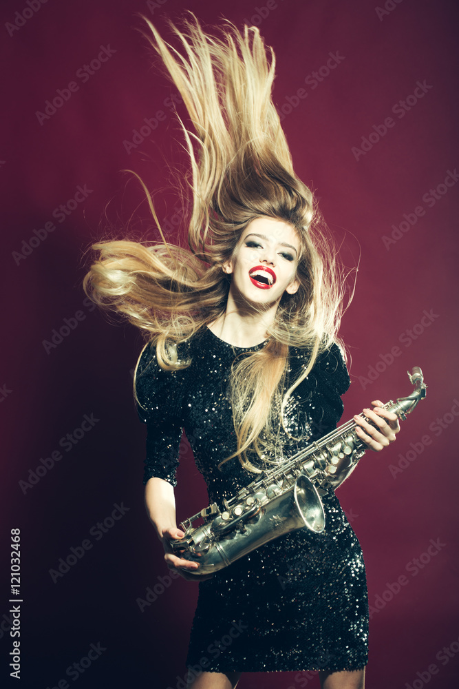 Woman with saxophone Woman with saxophone