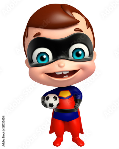 cute superbaby with  Football © visible3dscience
