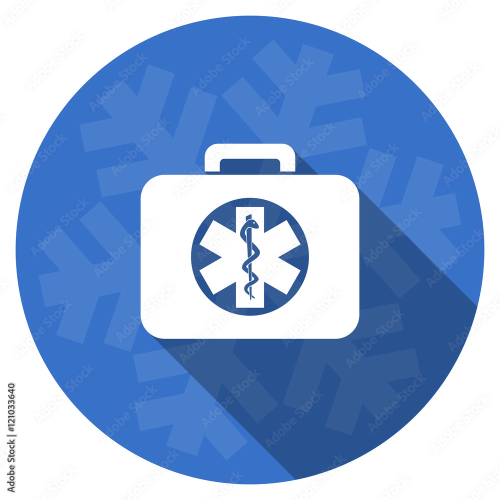 rescue kit blue flat design christmas winter web icon with snowflake rescue kit blue flat design christmas winter web icon with snowflake