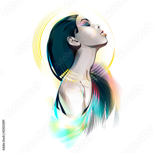Egyptian Goddess. Portrait Of A Girl