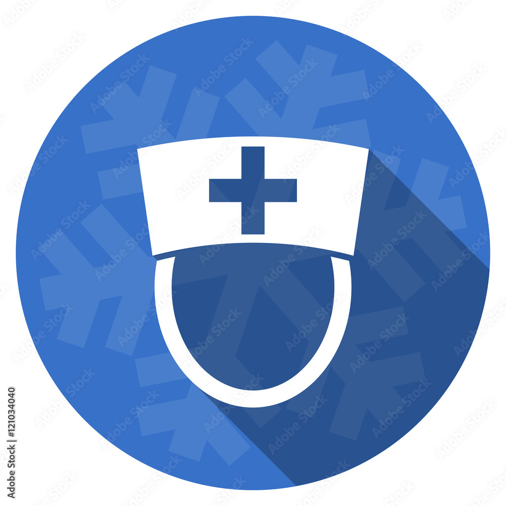 nurse blue flat design christmas winter web icon with snowflake nurse blue flat design christmas winter web icon with snowflake