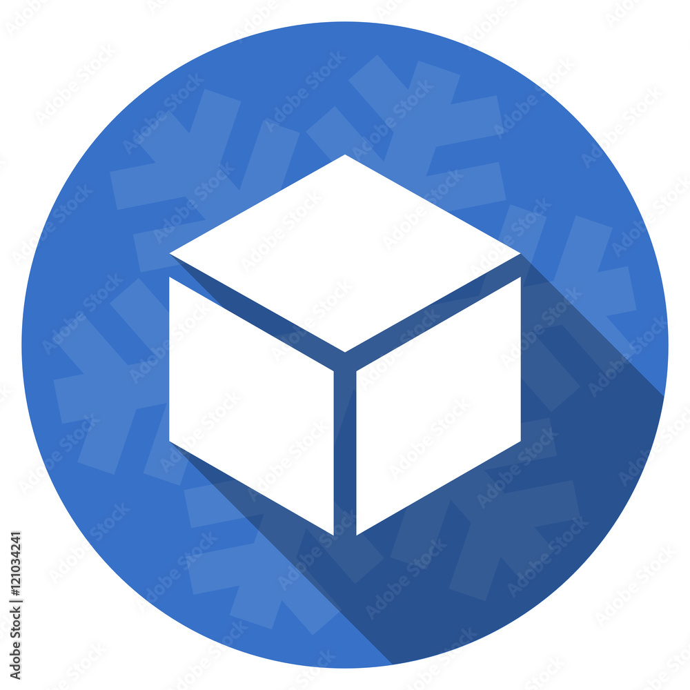 box blue flat design christmas winter web icon with snowflake box blue flat design christmas winter web icon with snowflake