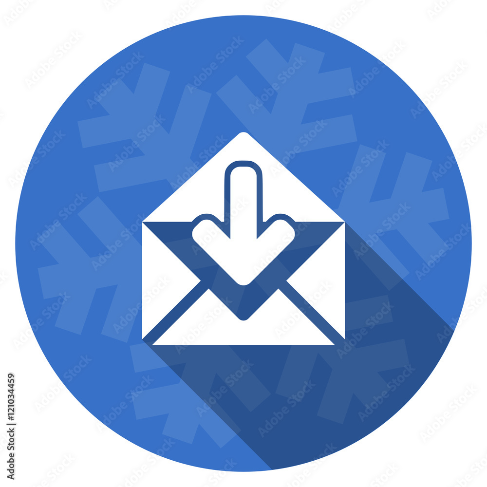 email blue flat design christmas winter web icon with snowflake email blue flat design christmas winter web icon with snowflake