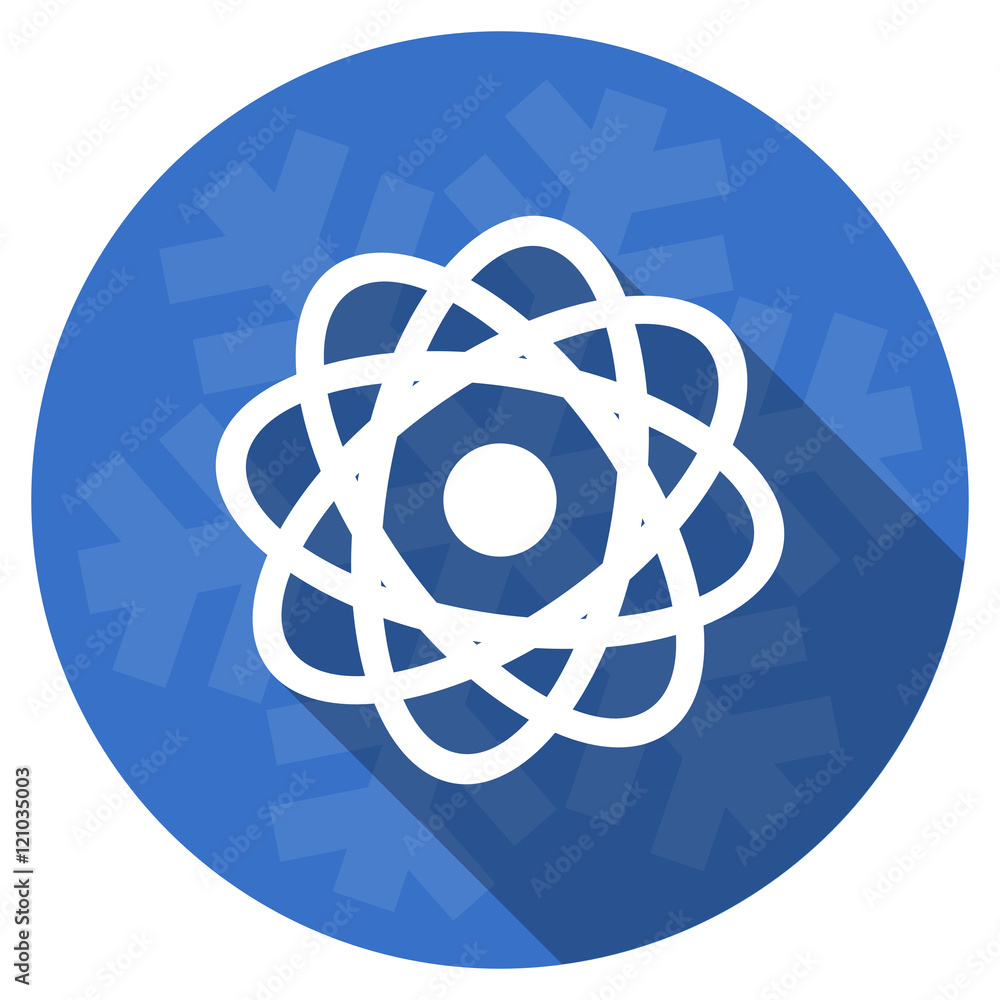 atom blue flat design christmas winter web icon with snowflake atom blue flat design christmas winter web icon with snowflake