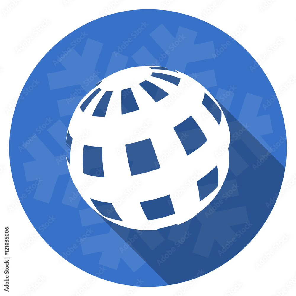 earth blue flat design christmas winter web icon with snowflake earth blue flat design christmas winter web icon with snowflake