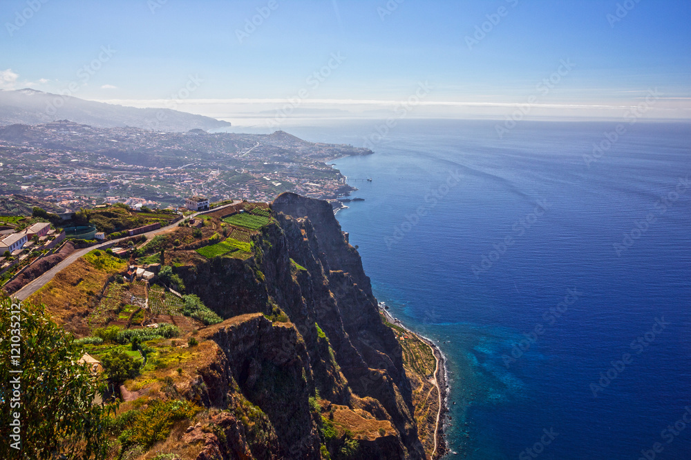Madeira island, Portugal. Landscape Cabo Girao, Atlantic Ocean 