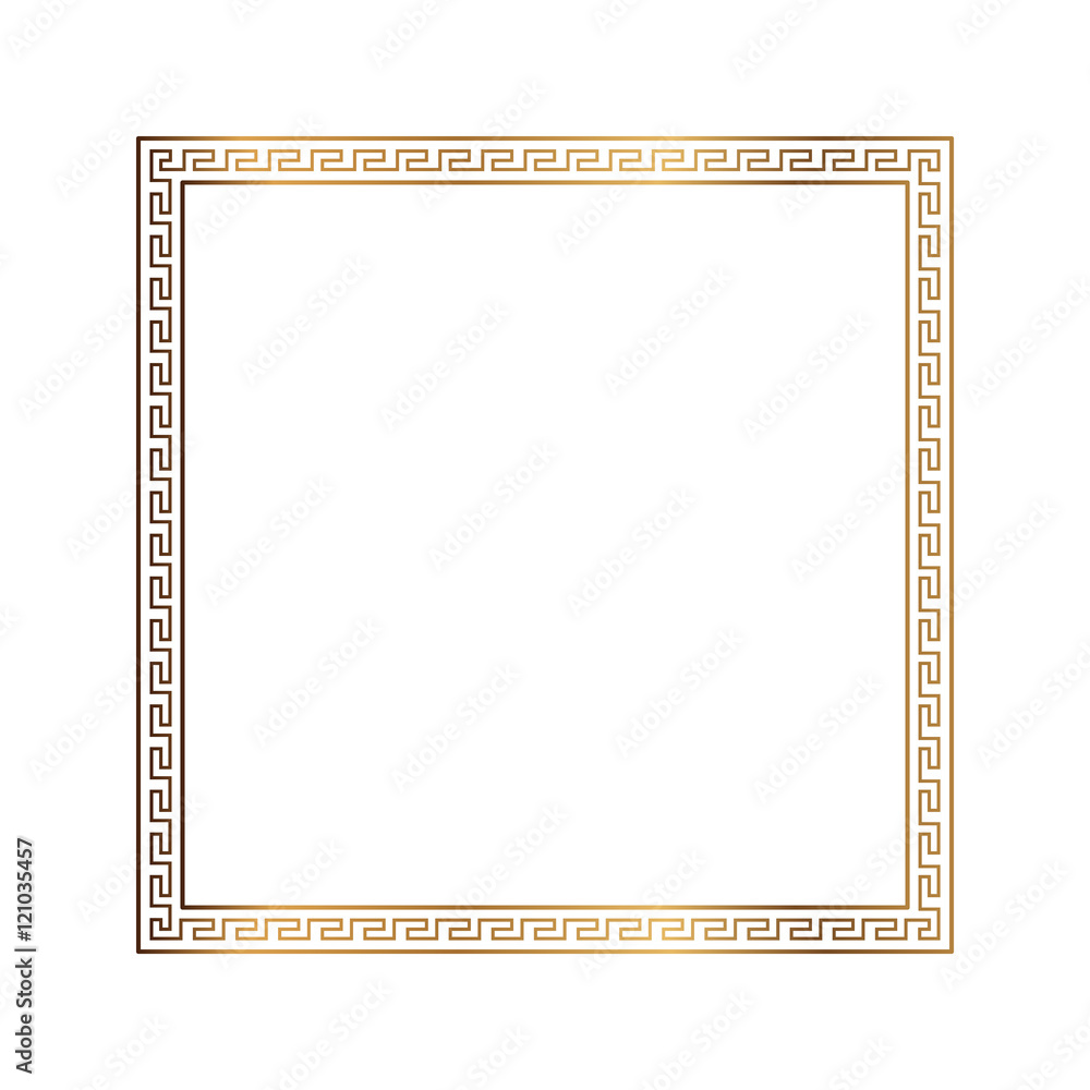 Greek style ornamental decorative frame pattern isolated. Greek Ornament. Vector antique frame pack. Decoration element patterns in black and gold colors. Ethnic collections. Vector illustrations.