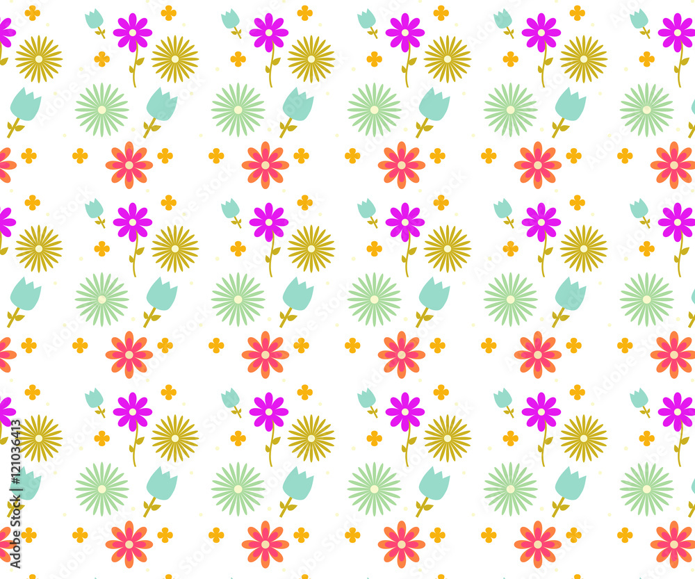 Pattern with flowers on white background Pattern with flowers on white background