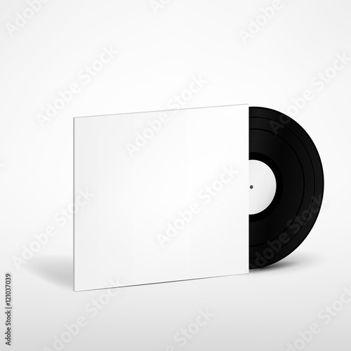 Vinyl Record with Cover Mockup