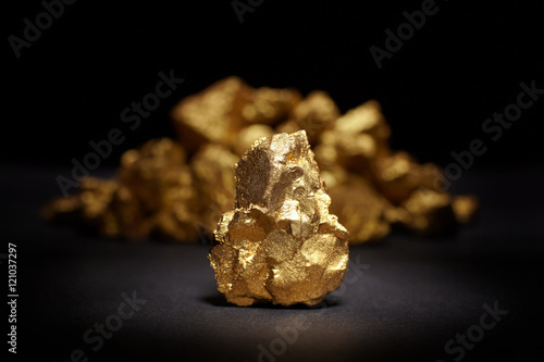 Closeup of big gold nugget