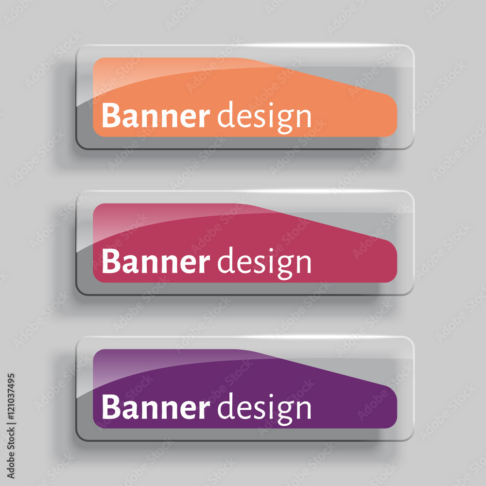 vector transparency banners with glass elements. vector transparency banners with glass elements.