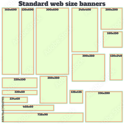 Empty Box Standard size web banners set.