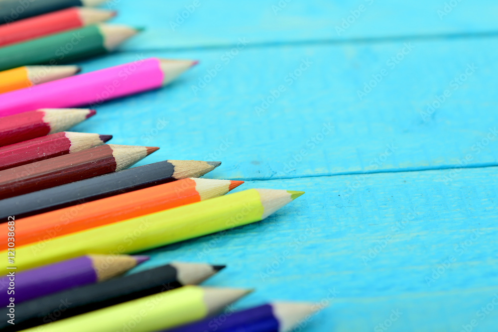 Group of pencil on table Group of pencil on table