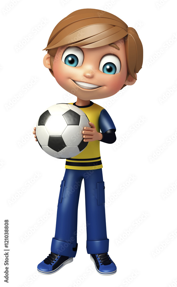 kid boy with football kid boy with football