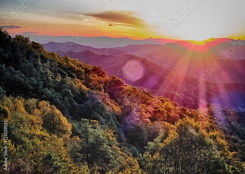 Canvas Print Blue Ridge Parkway summer Appalachian Mountains Sunset