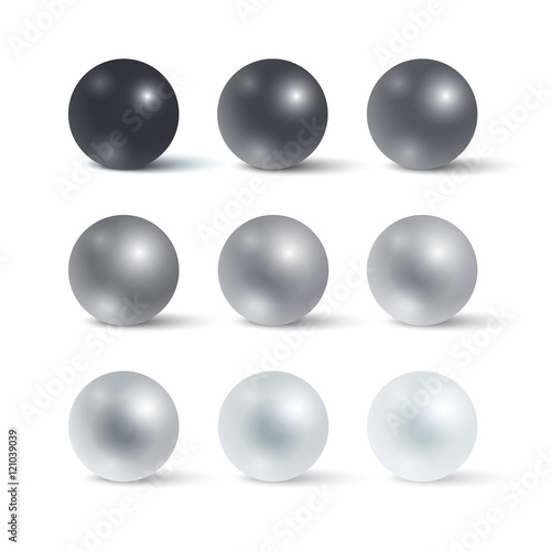 Set of realistic greyscale spheres