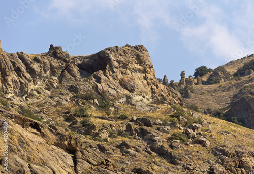 Fabulous mountain sculptures.South-East Crimea.Kara-Dag.