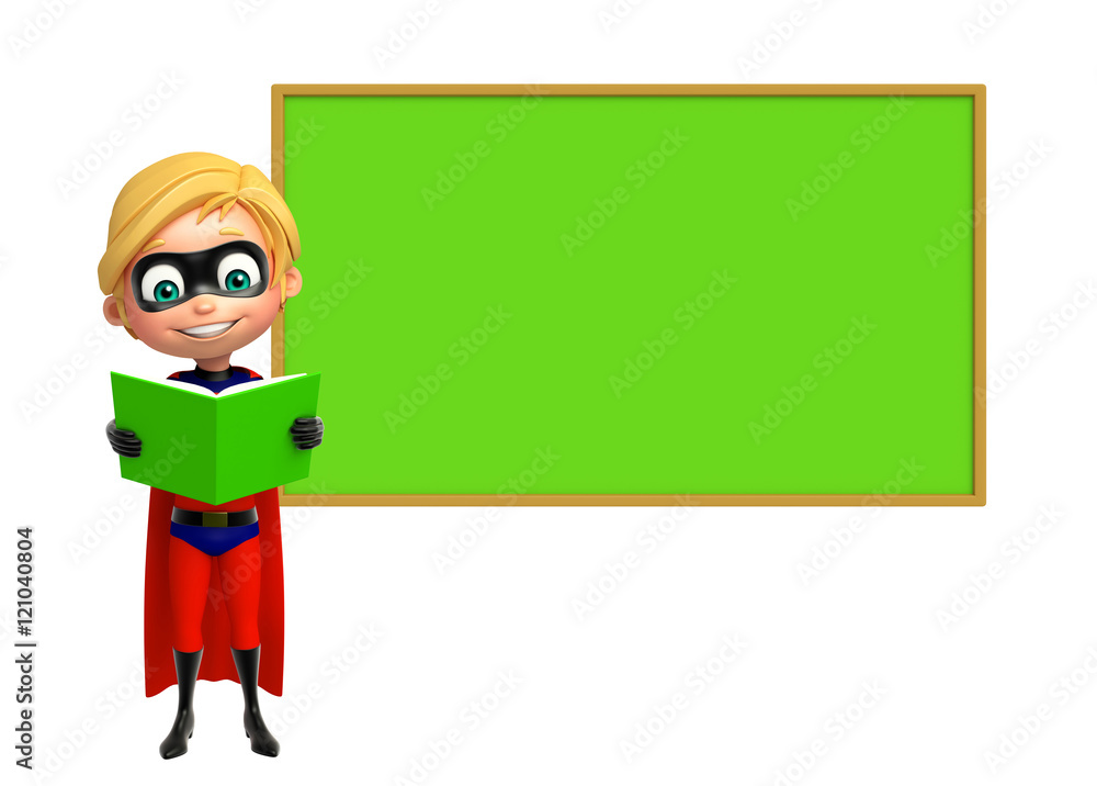 Superboy with Book and Black board