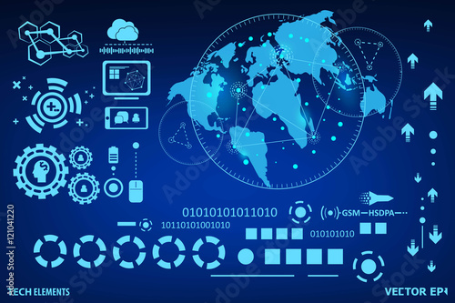 futuristic interface hud technology design vector