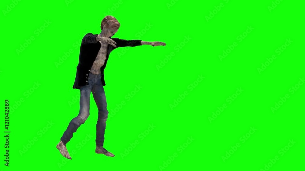 zombie goes on a green background zombie goes on a green background