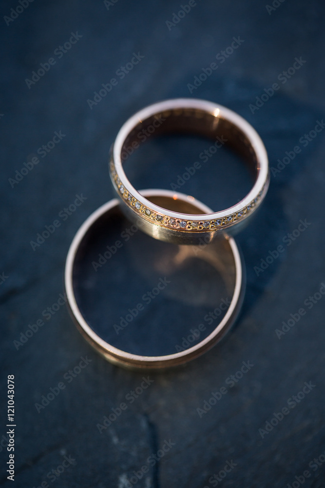 Wedding day details - two lovely golden wedding rings Wedding day details - two lovely golden wedding rings