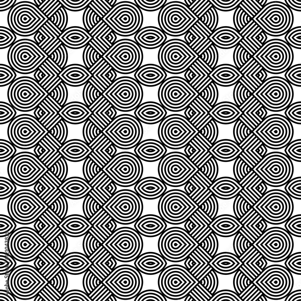 Fototapeta premium Design seamless monochrome waving pattern