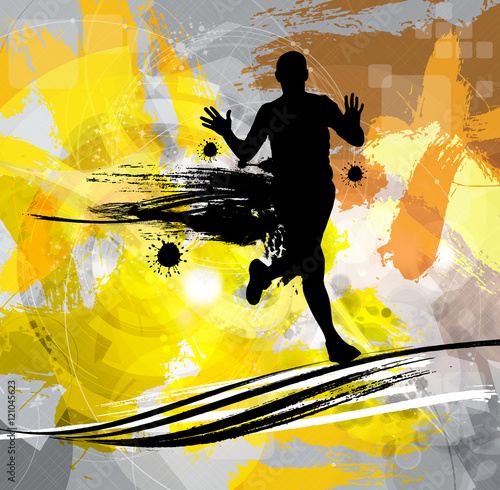 Marathon runner. Sport vector illustration