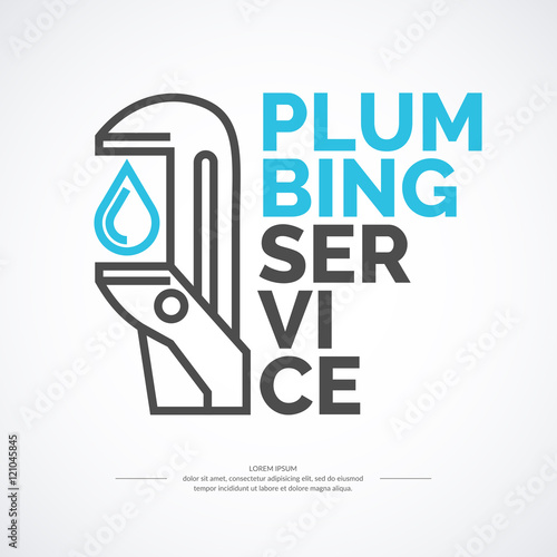 Plumbing repair banner. Vector stylish poster and illustration.