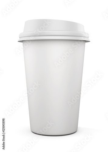 Disposable coffee cup isolated on white background. Mock up for