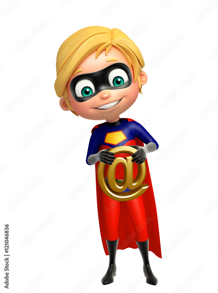 Superboy with At the rate sign Superboy with At the rate sign