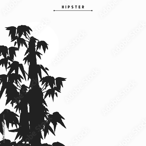 Bamboo tree silhouette card design